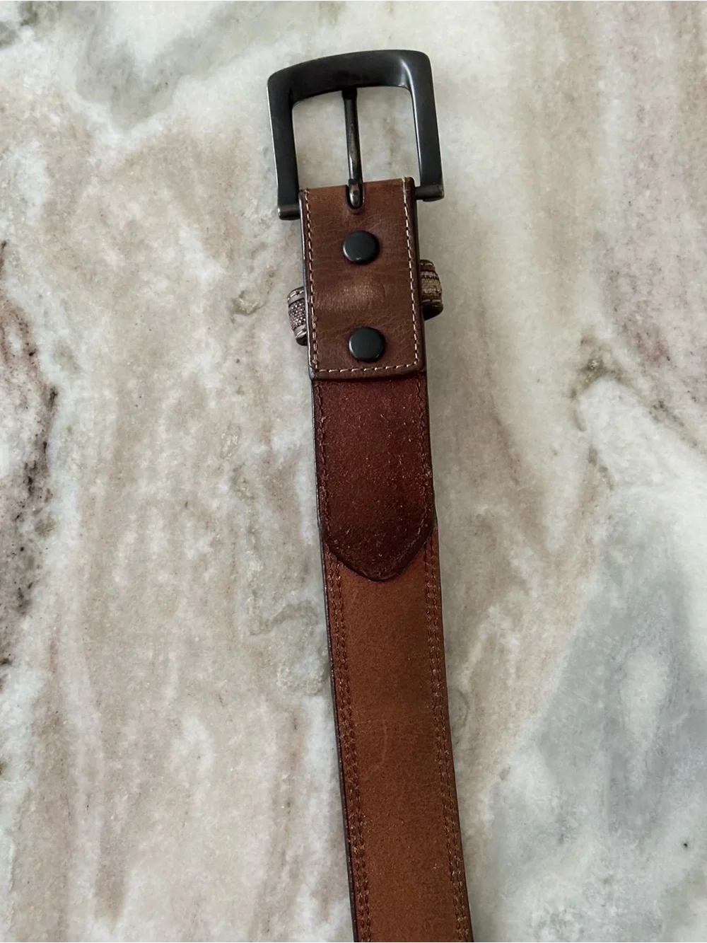 Camo & Brown Leather Lined Belt - Camouflage / Outdoor / Hunting / Fishing